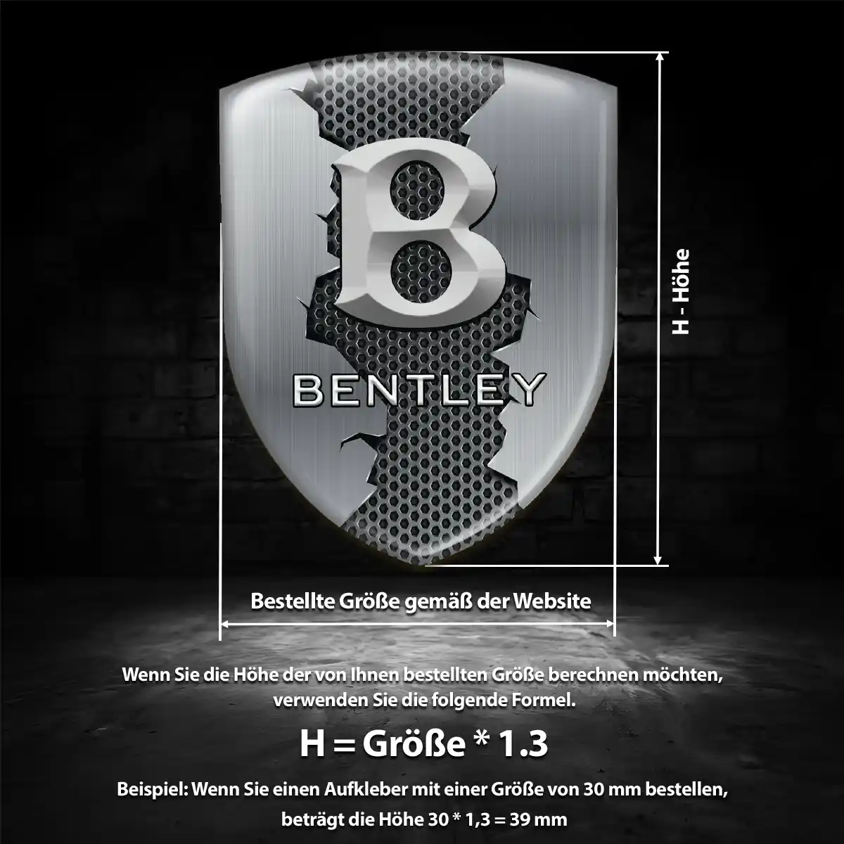Bentley Aufkleber Silikon Embleme Auto Limitierte Auflage