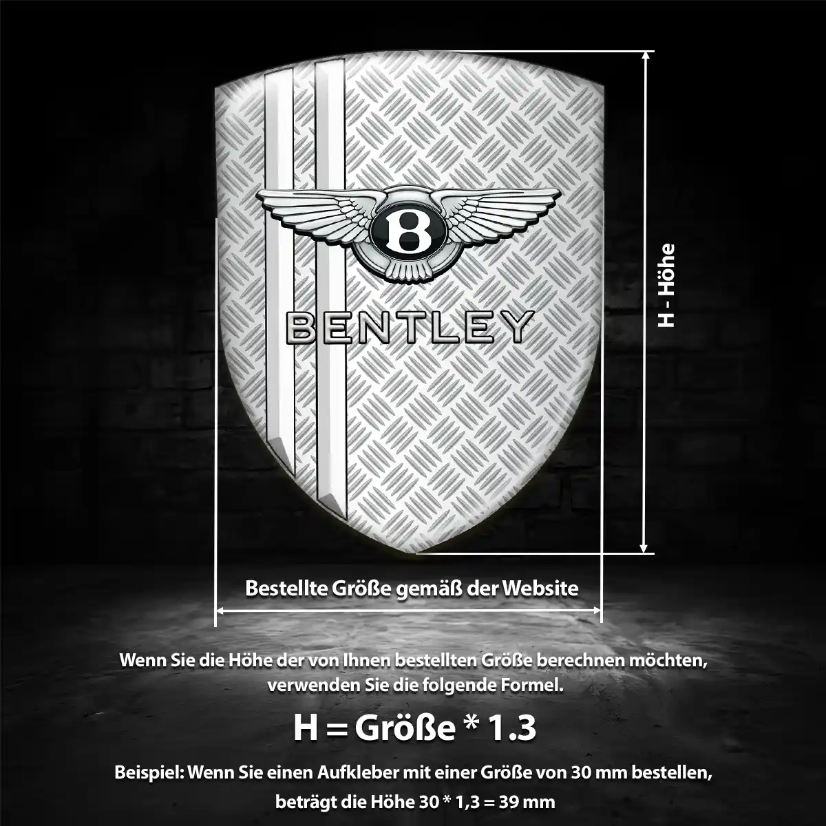 Bentley Aufkleber Silikon Embleme Auto Luxus-Edition