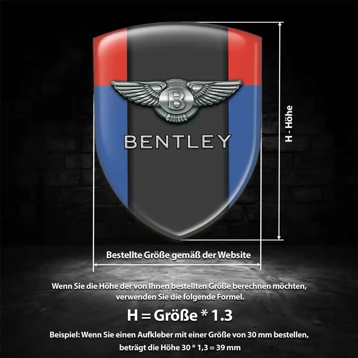 Bentley Aufkleber Silikon Embleme Auto Markenedition
