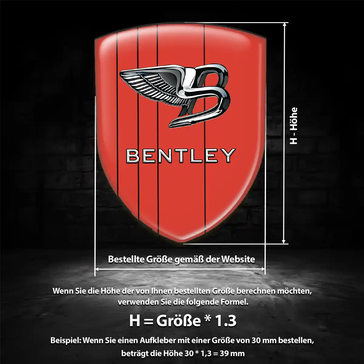 Bentley Aufkleber Silikon Embleme Auto Premium-Edition