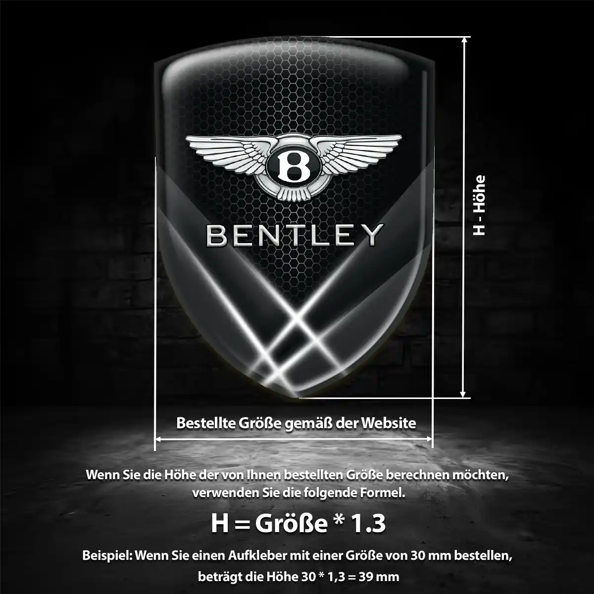 Bentley Aufkleber Silikon Embleme Auto Tuningfahrzeug