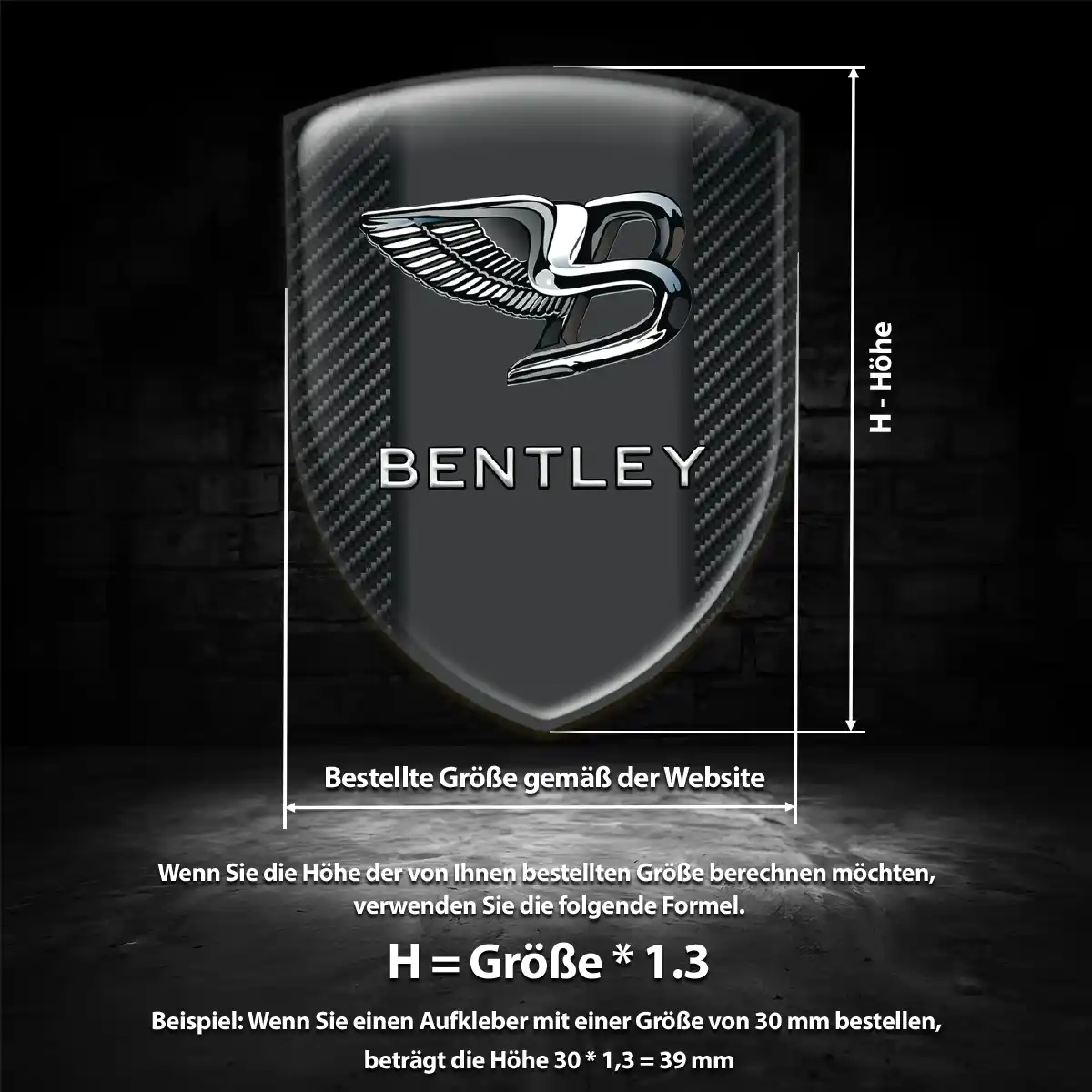 Bentley Aufkleber Silikon Embleme Edles Design