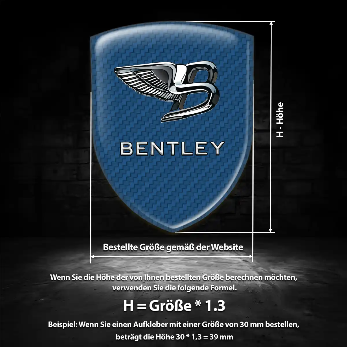 Bentley Aufkleber Silikon Embleme Elegantes Design
