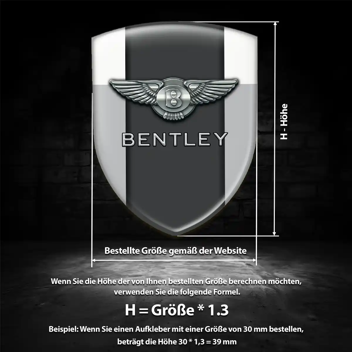 Bentley Aufkleber Silikon Embleme Erstklassige Qualität