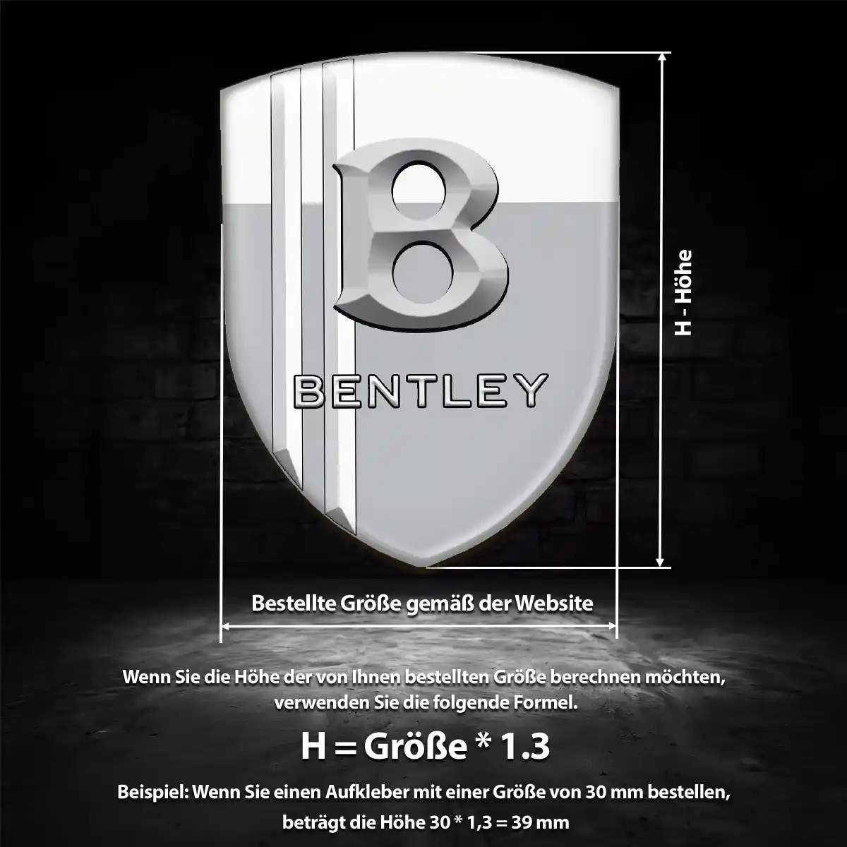 Bentley Aufkleber Silikon Embleme Exterieurdesign
