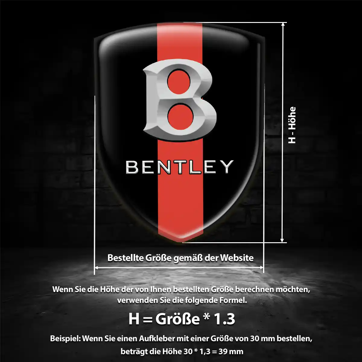 Bentley Aufkleber Silikon Embleme Höchste Qualität