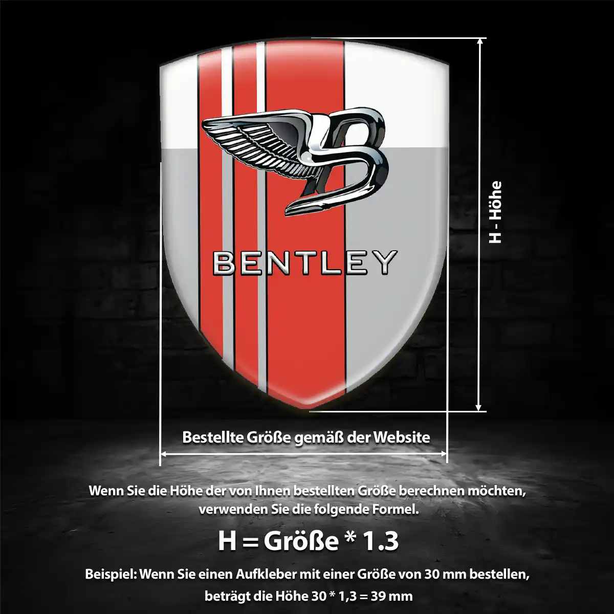 Bentley Aufkleber Silikon Embleme Hochwertiges Harz