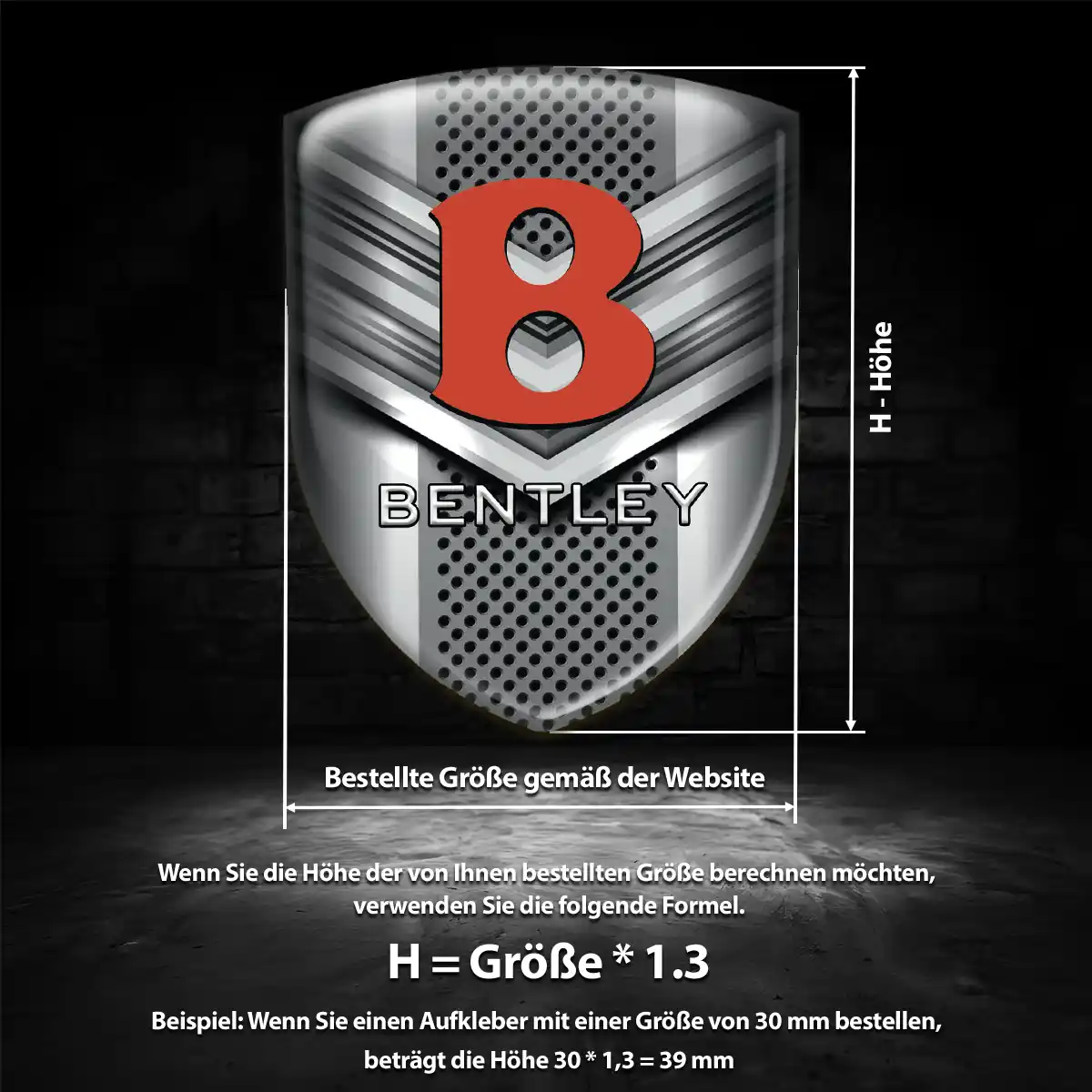 Bentley Aufkleber Silikon Embleme Interieurdesign