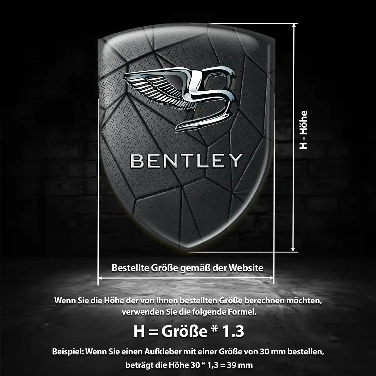 Bentley Aufkleber Silikon Embleme Limitierte Auflage