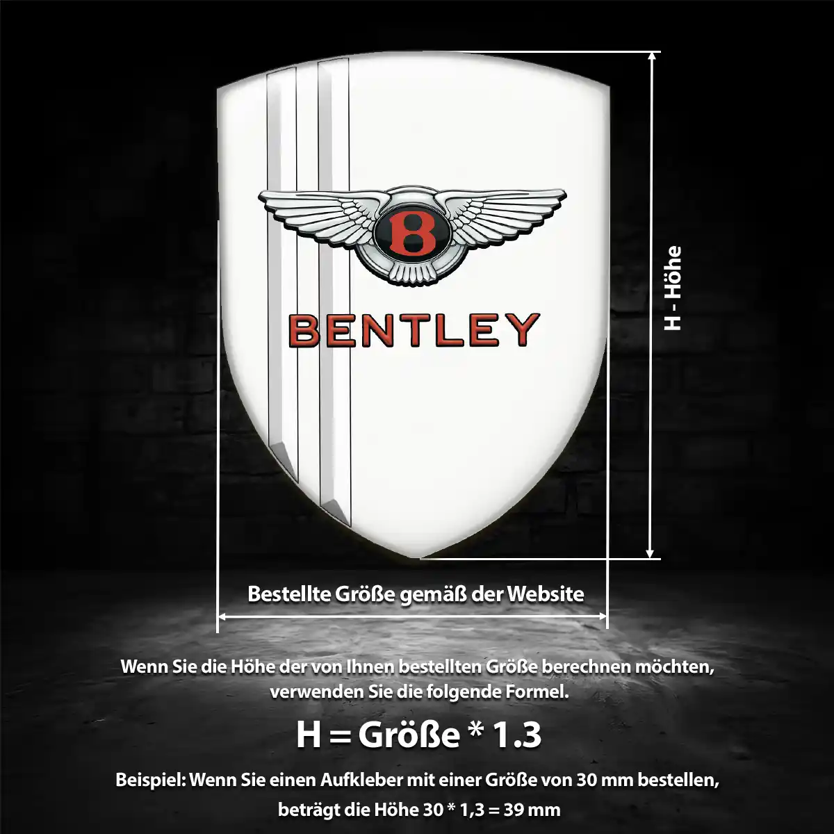 Bentley Aufkleber Silikon Embleme Markenedition