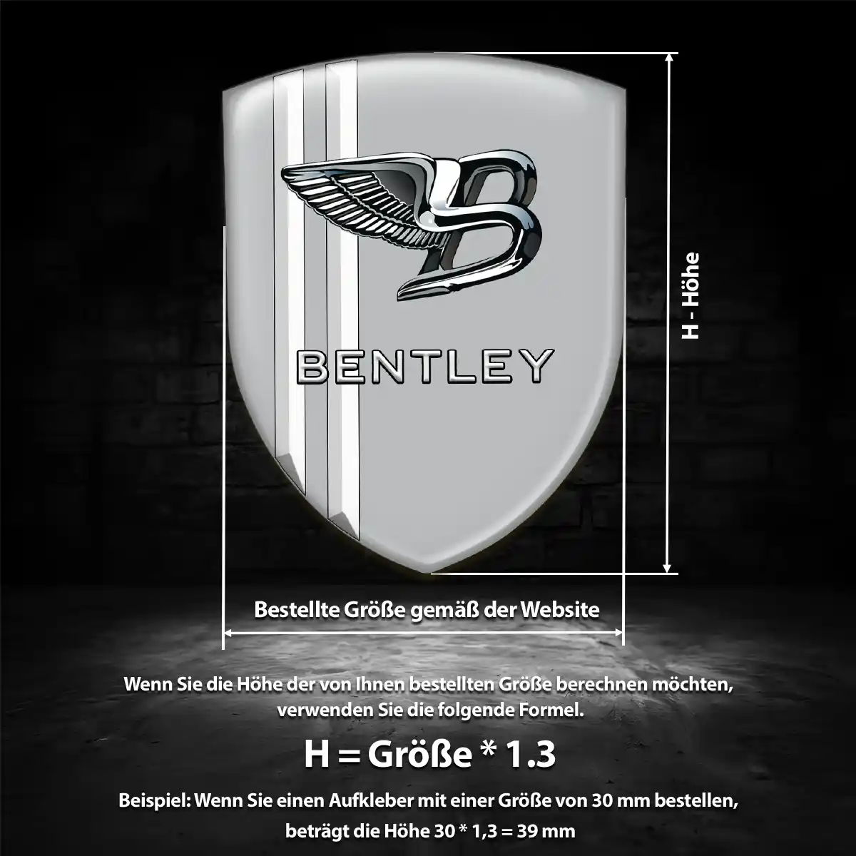 Bentley Aufkleber Silikon Embleme Modernes Design