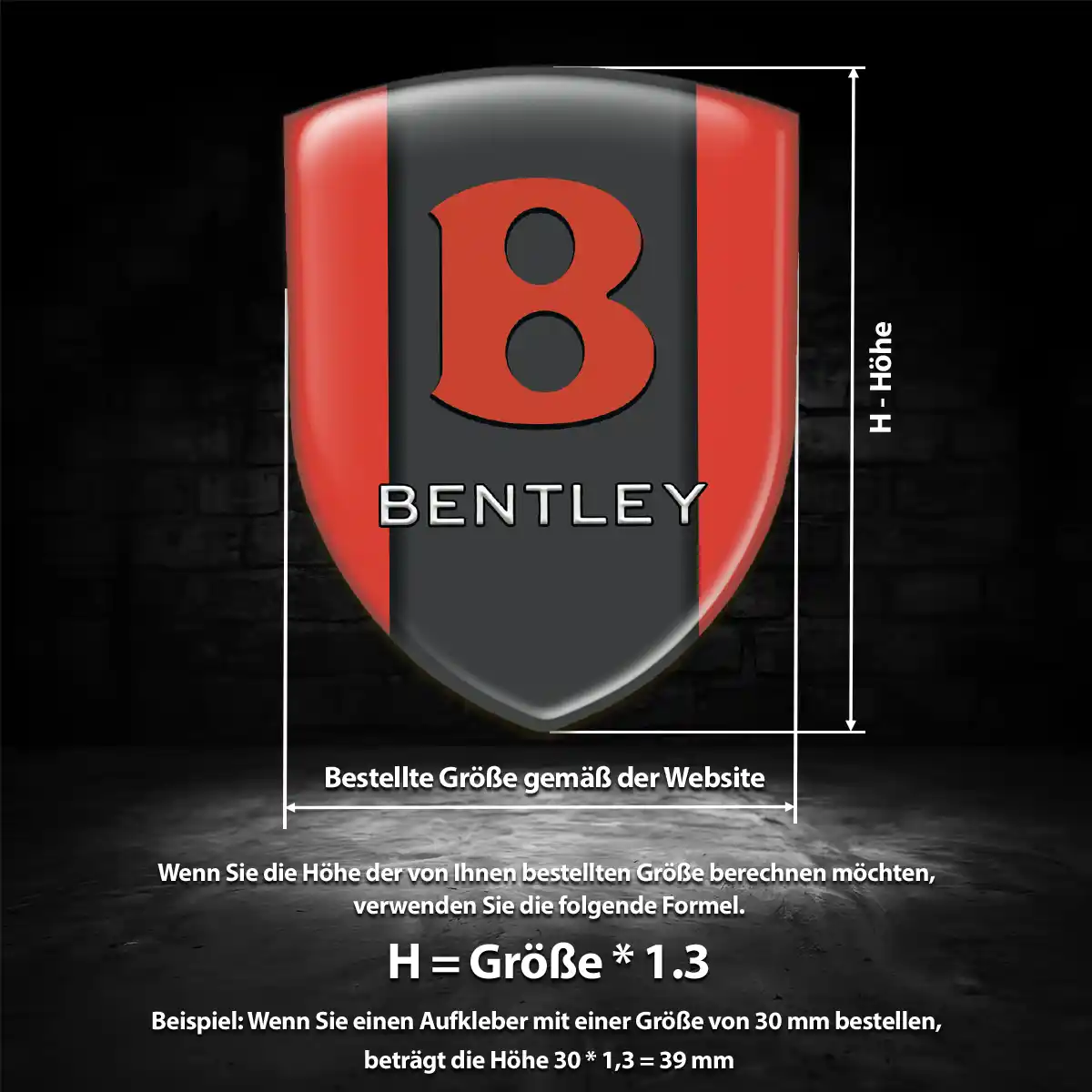 Bentley Aufkleber Silikon Embleme Spitzenqualität