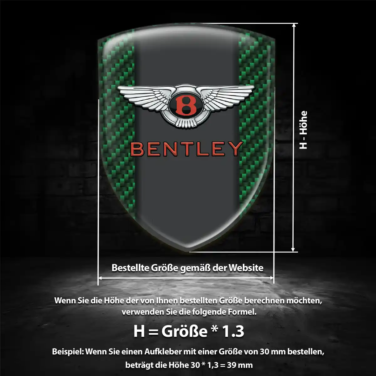 Bentley Aufkleber Wappen Ausdrucksstarkes Design