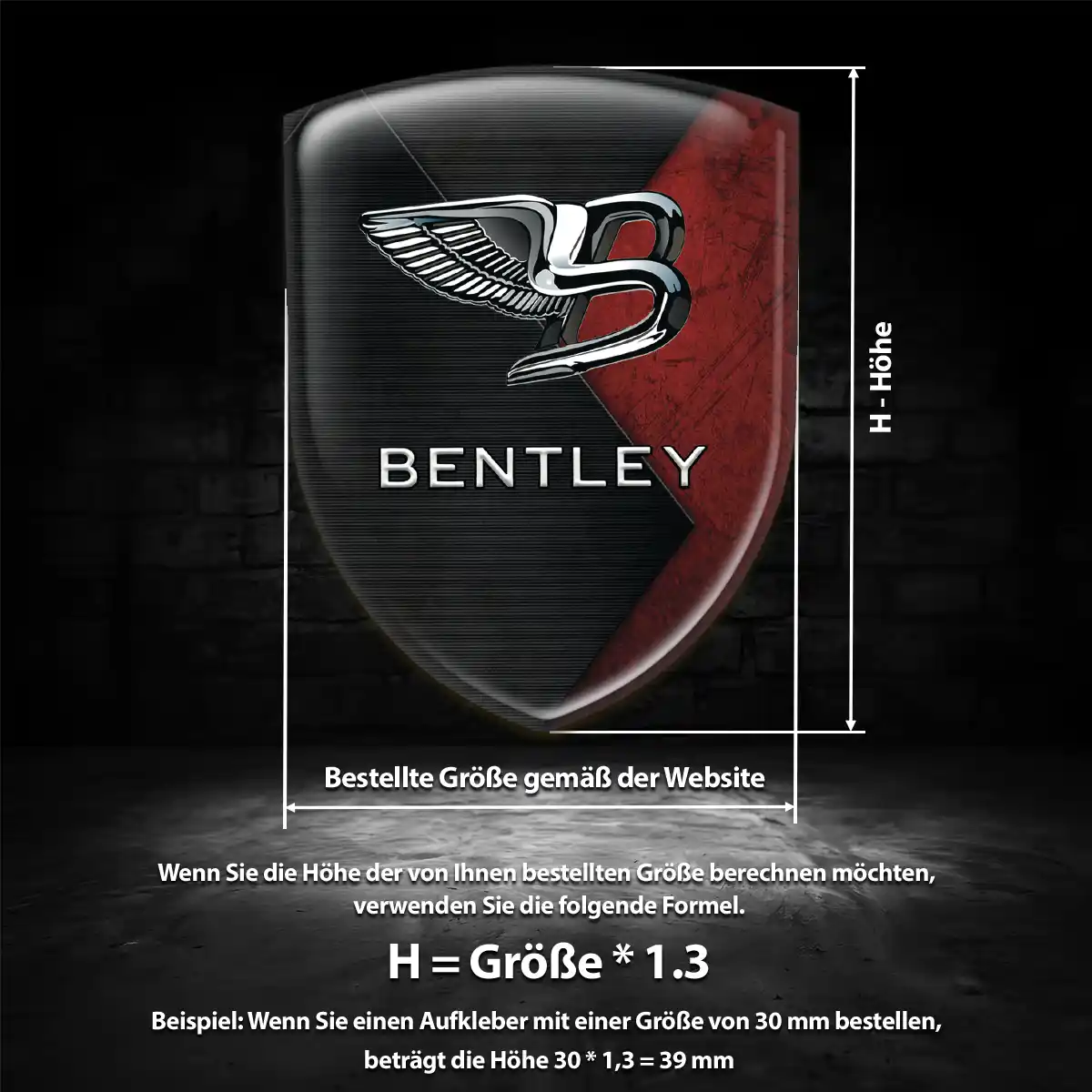 Bentley Aufkleber Wappen Auto Ausdrucksstarkes Design
