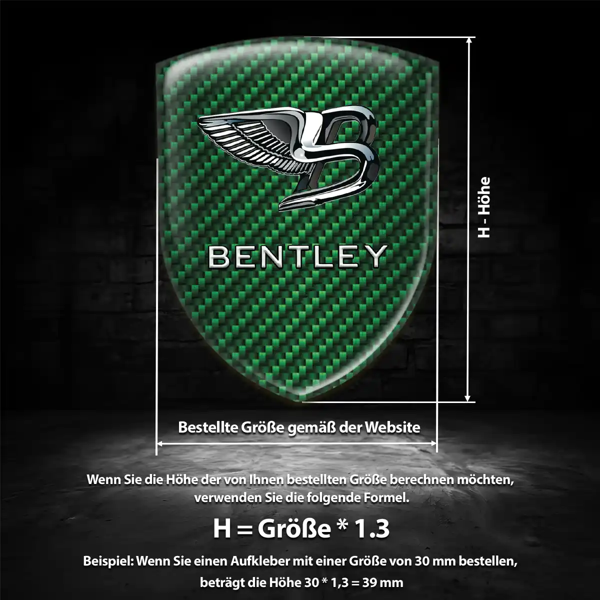 Bentley Aufkleber Wappen Auto Erstklassige Qualität