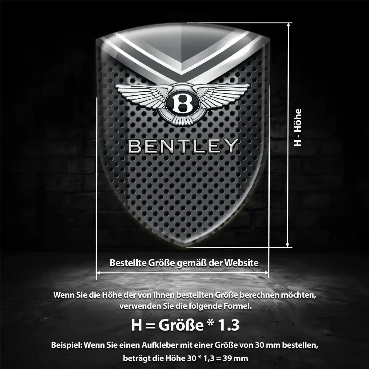 Bentley Aufkleber Wappen Auto Höchste Qualität