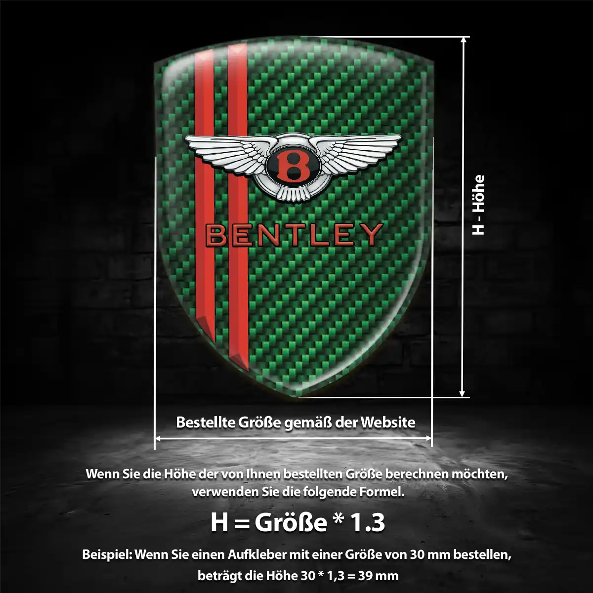 Bentley Aufkleber Wappen Auto Hochwertiges Harz
