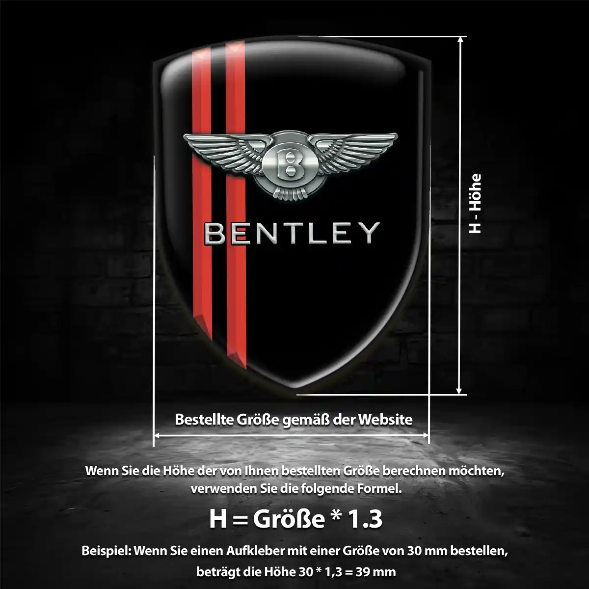 Bentley Aufkleber Wappen Auto Interieurdesign