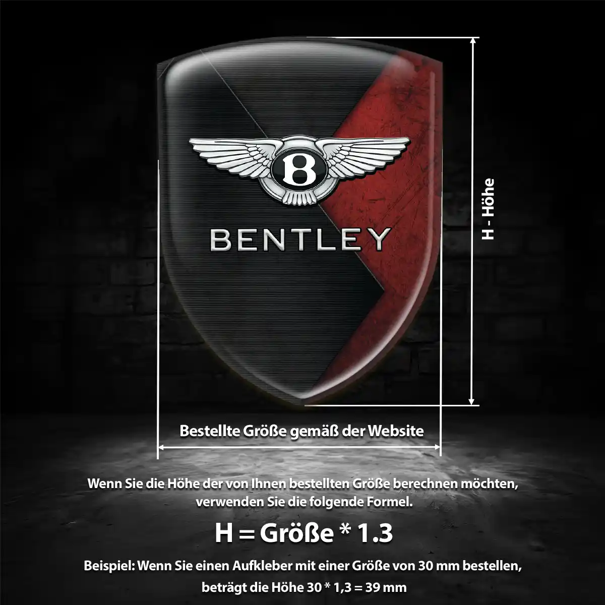 Bentley Aufkleber Wappen Auto Luxus-Edition