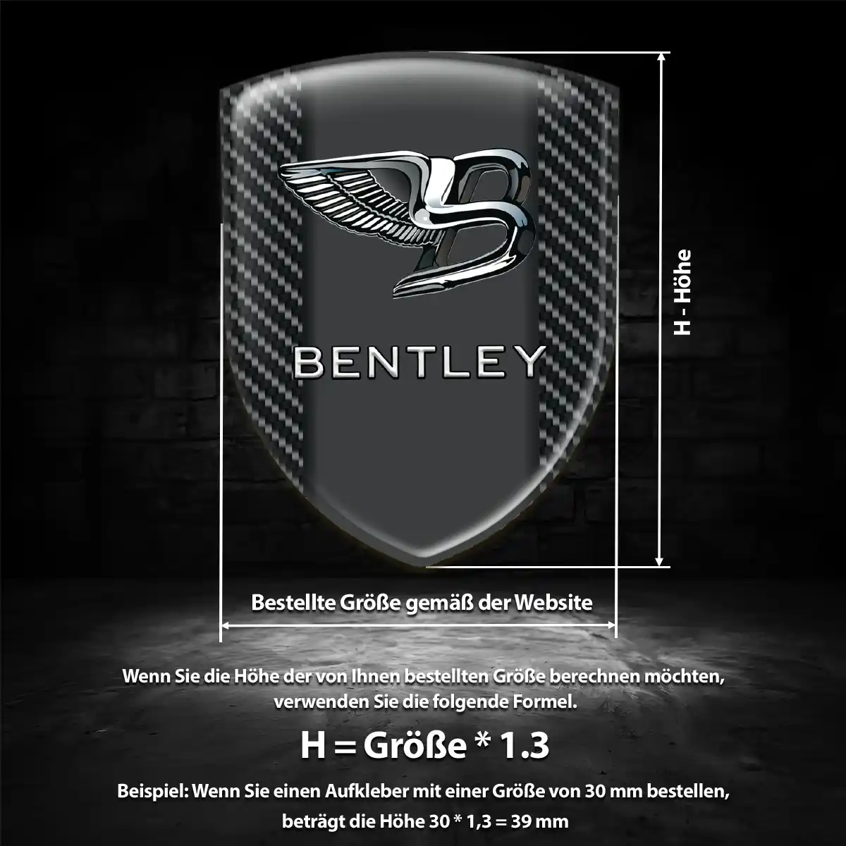 Bentley Aufkleber Wappen Auto Premium-Edition