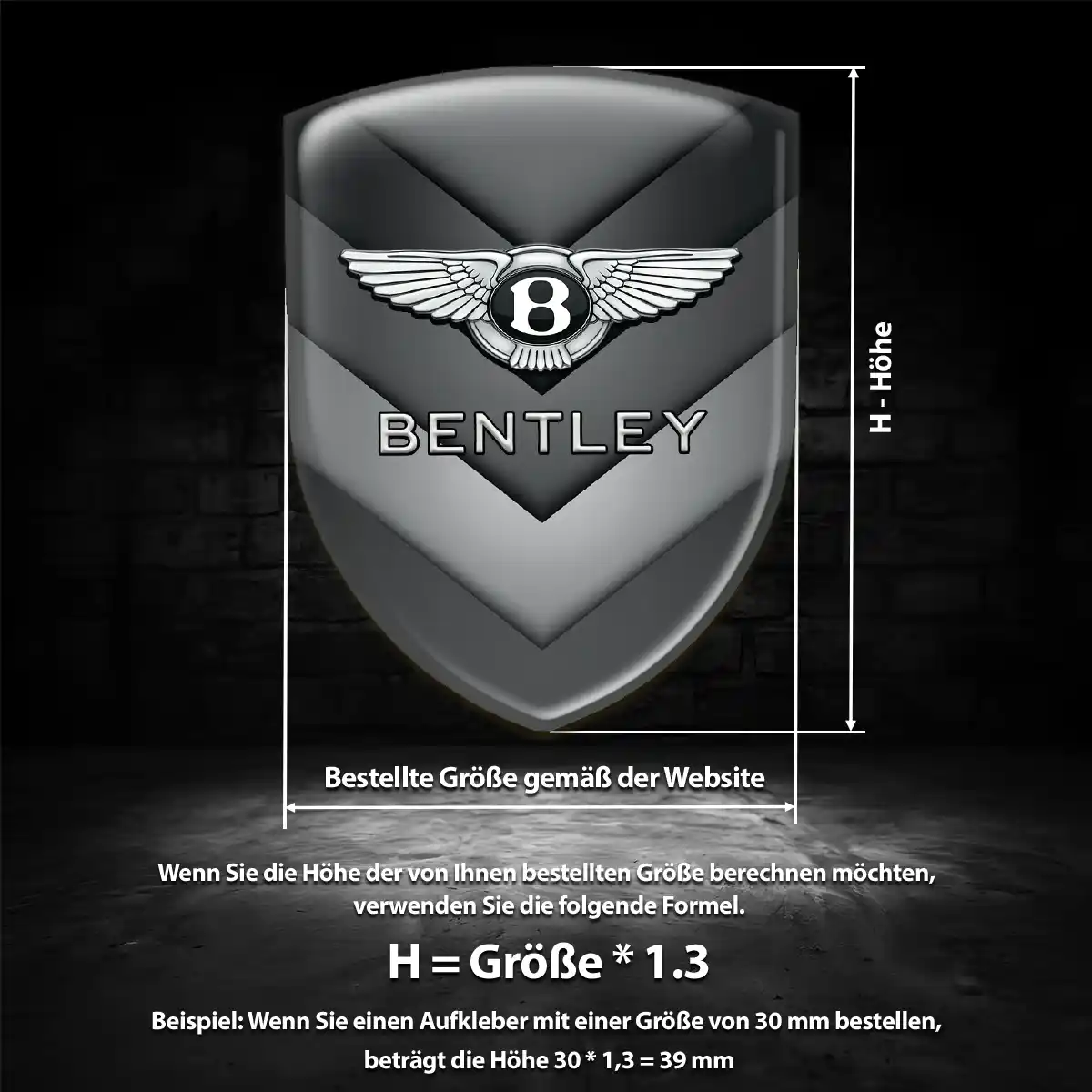 Bentley Aufkleber Wappen Edles Design