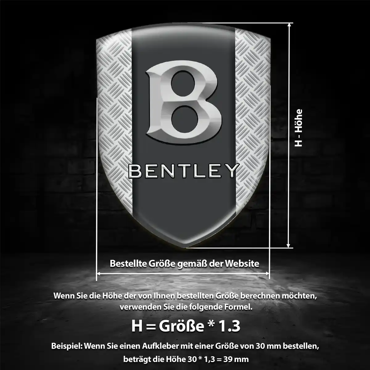 Bentley Aufkleber Wappen Elegantes Design