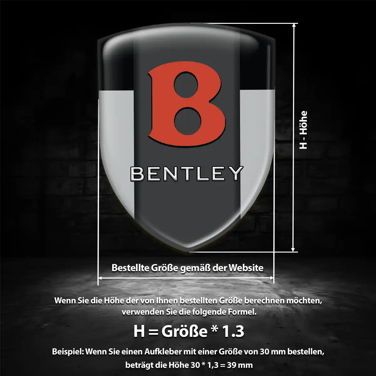Bentley Aufkleber Wappen Emblem Anspruchsvolles Design