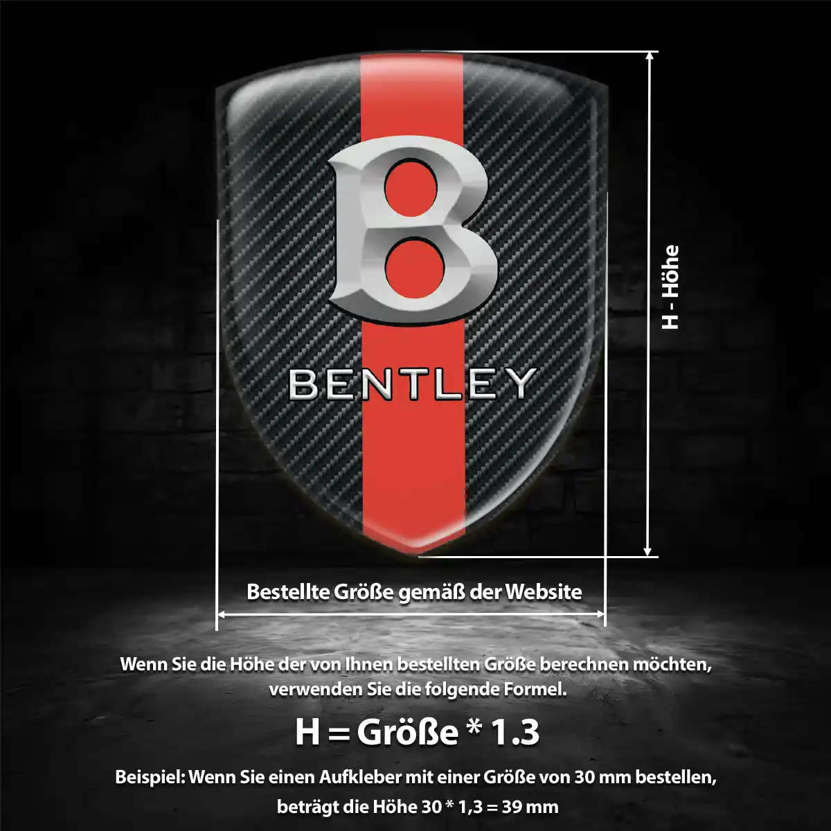 Bentley Aufkleber Wappen Emblem Auto Überzeugende Qualität
