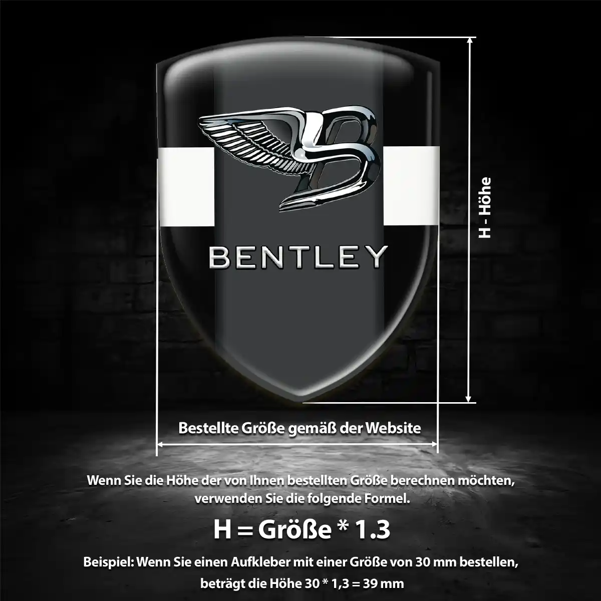 Bentley Aufkleber Wappen Emblem Auto Elegantes Design
