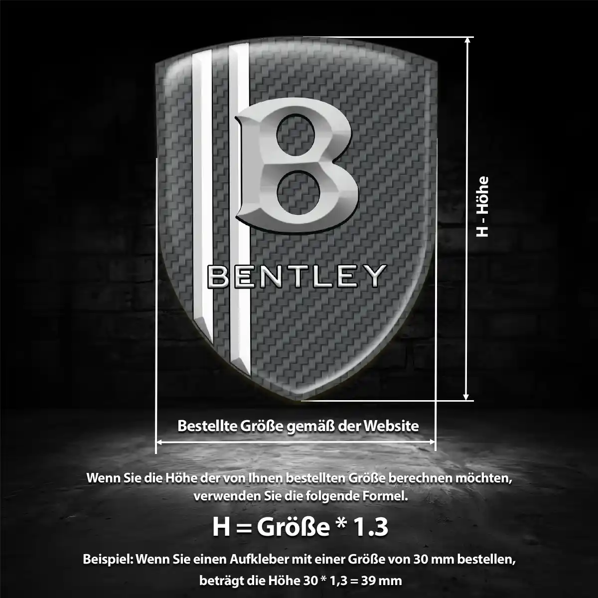 Bentley Aufkleber Wappen Emblem Auto Erstklassige Qualität