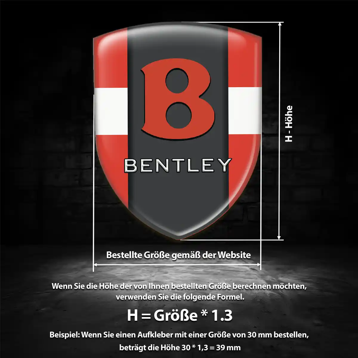 Bentley Aufkleber Wappen Emblem Auto Höchste Qualität