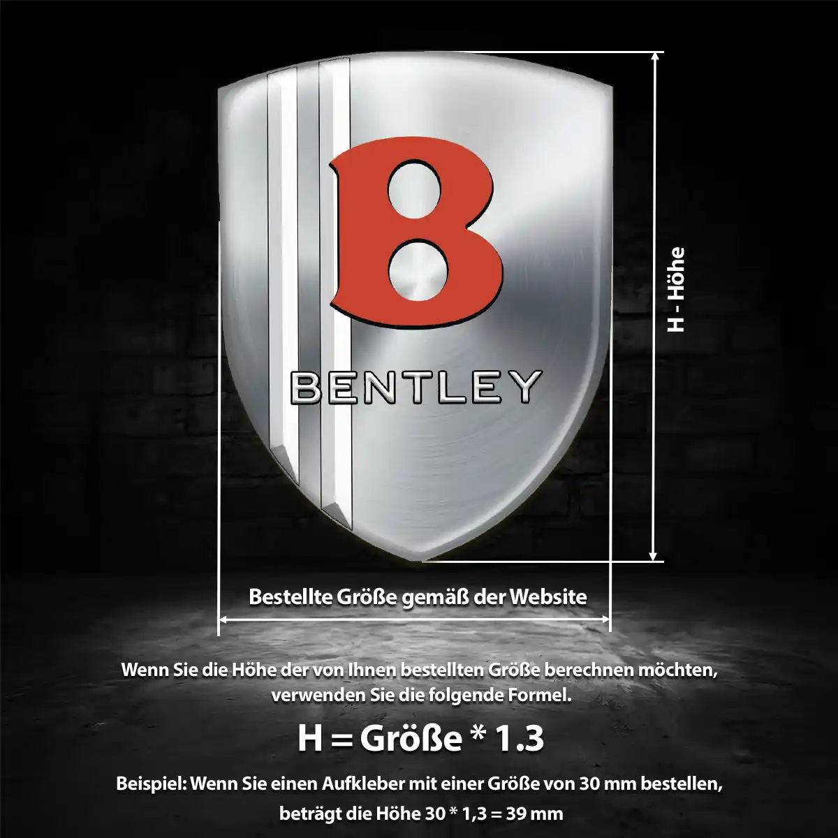 Bentley Aufkleber Wappen Emblem Auto Hochwertiges Harz
