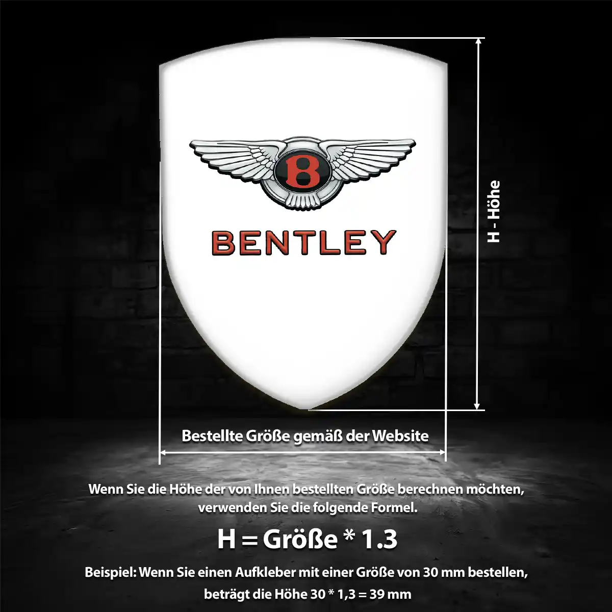 Bentley Aufkleber Wappen Emblem Auto Interieurdesign