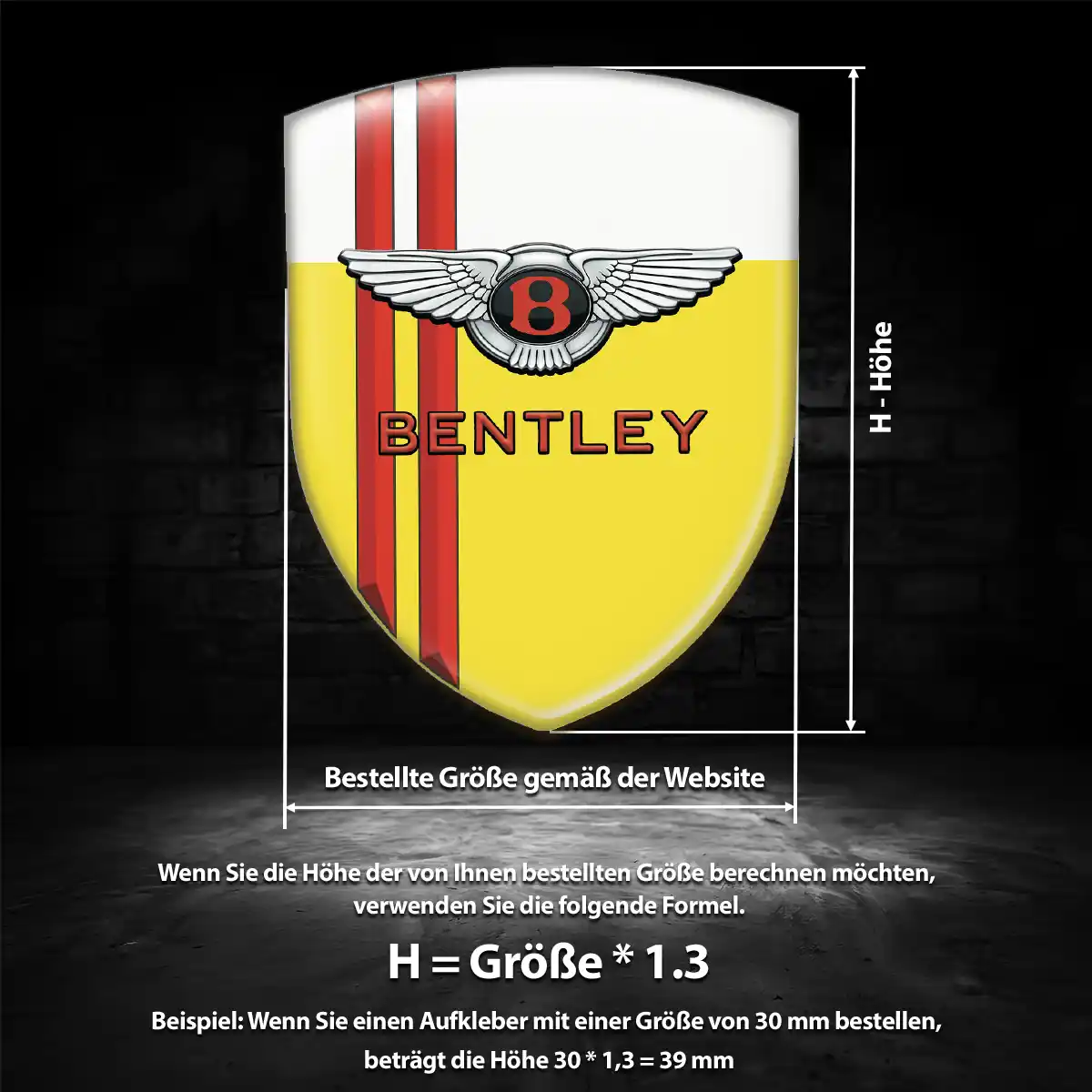 Bentley Aufkleber Wappen Emblem Auto Luxus-Edition