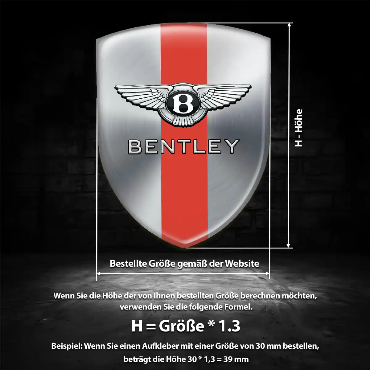 Bentley Aufkleber Wappen Emblem Auto Markenedition