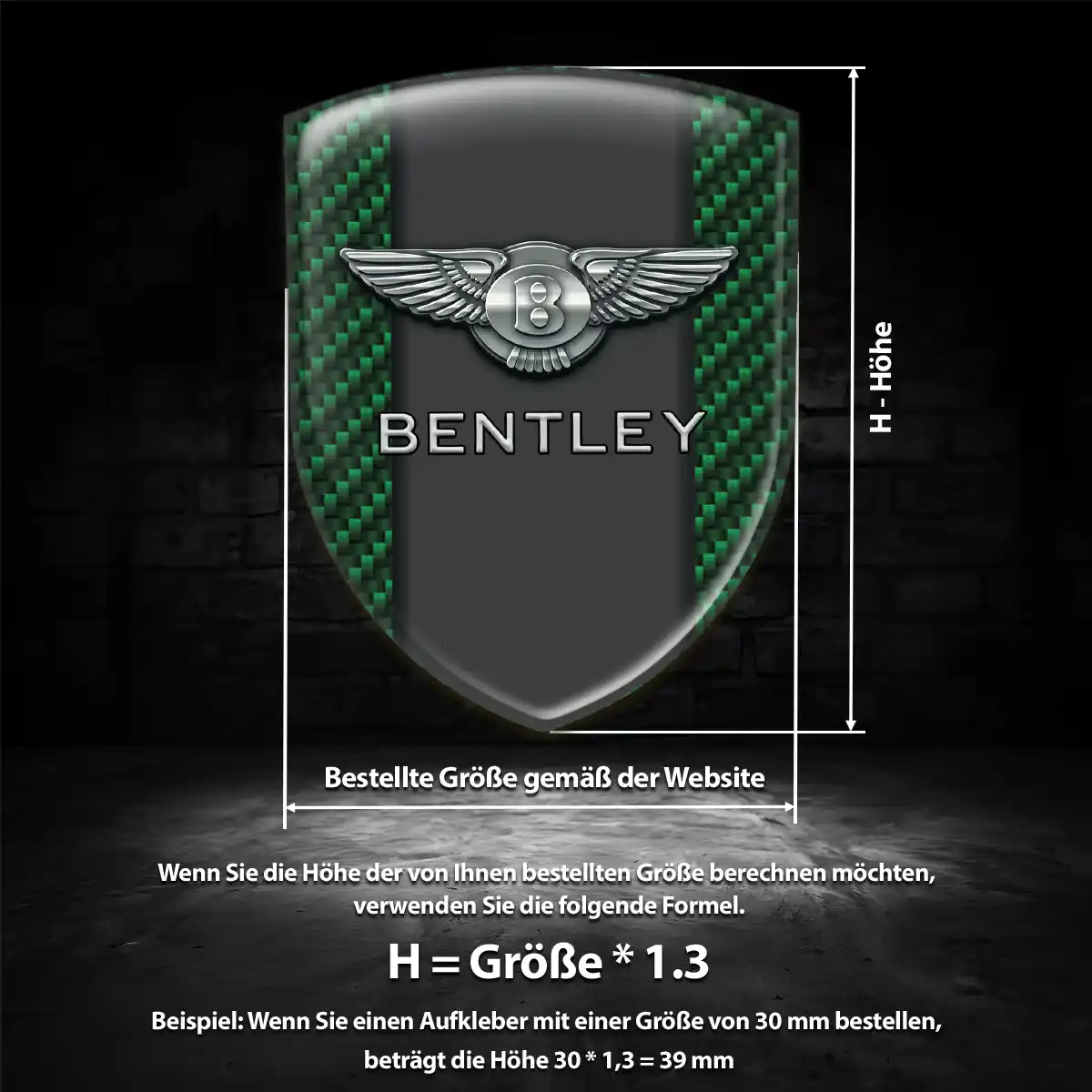 Bentley Aufkleber Wappen Emblem Auto Premium-Edition
