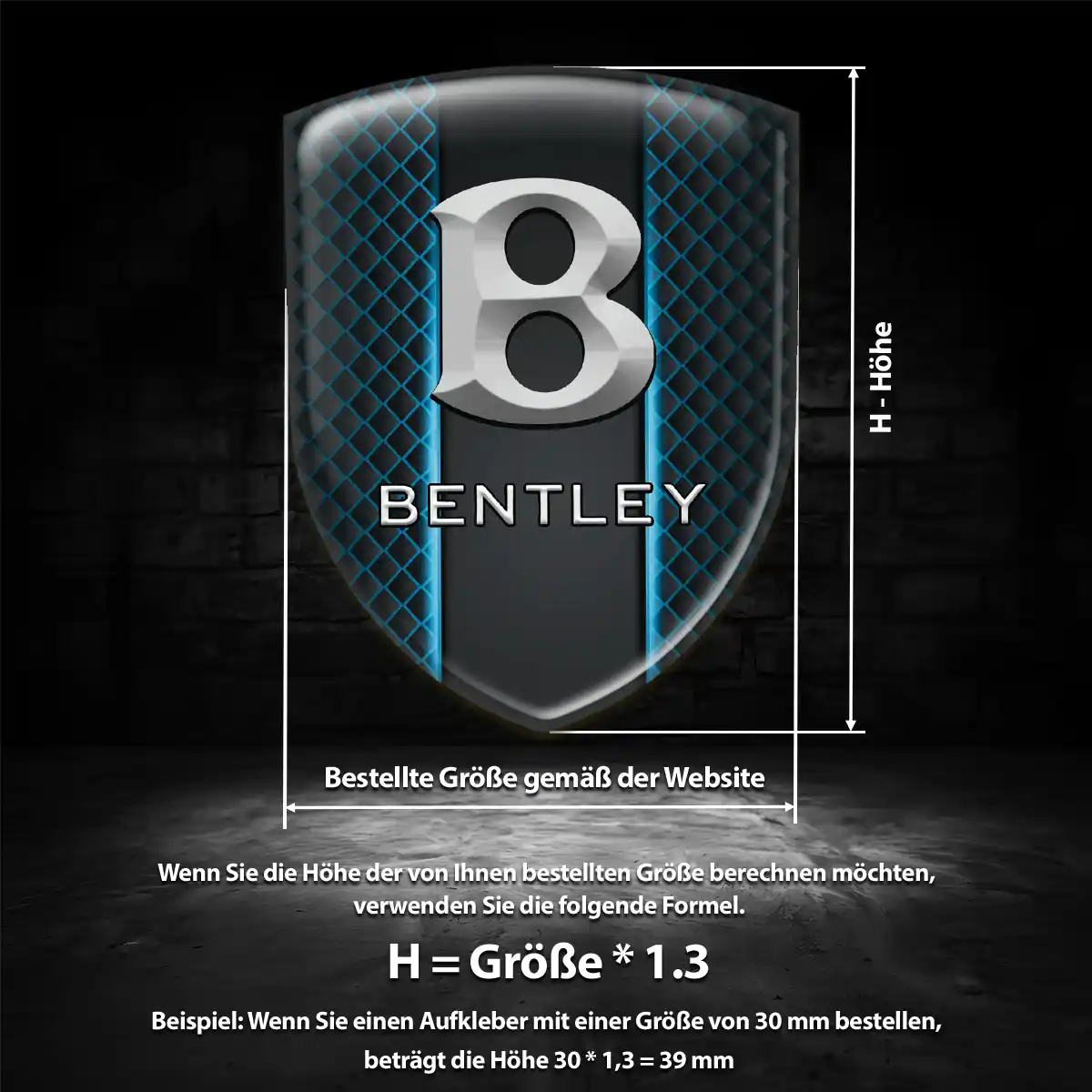 Bentley Aufkleber Wappen Emblem Auto Spitzenqualität