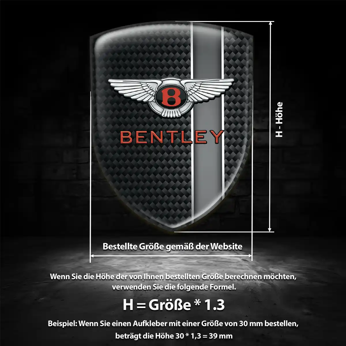 Bentley Aufkleber Wappen Emblem Auto Tuningfahrzeug
