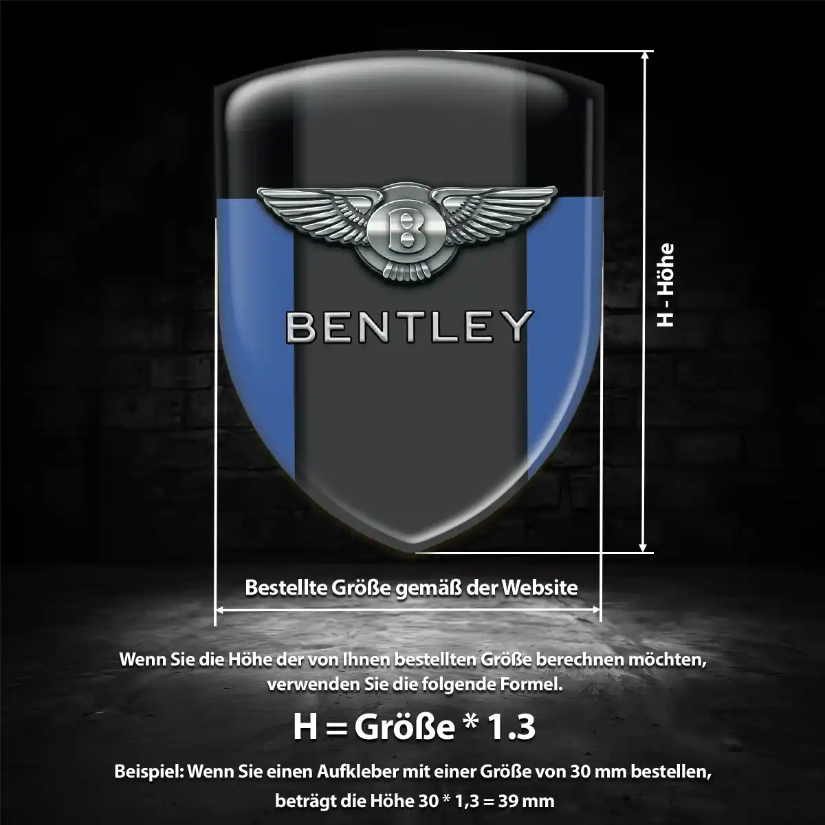 Bentley Aufkleber Wappen Emblem Überzeugende Qualität