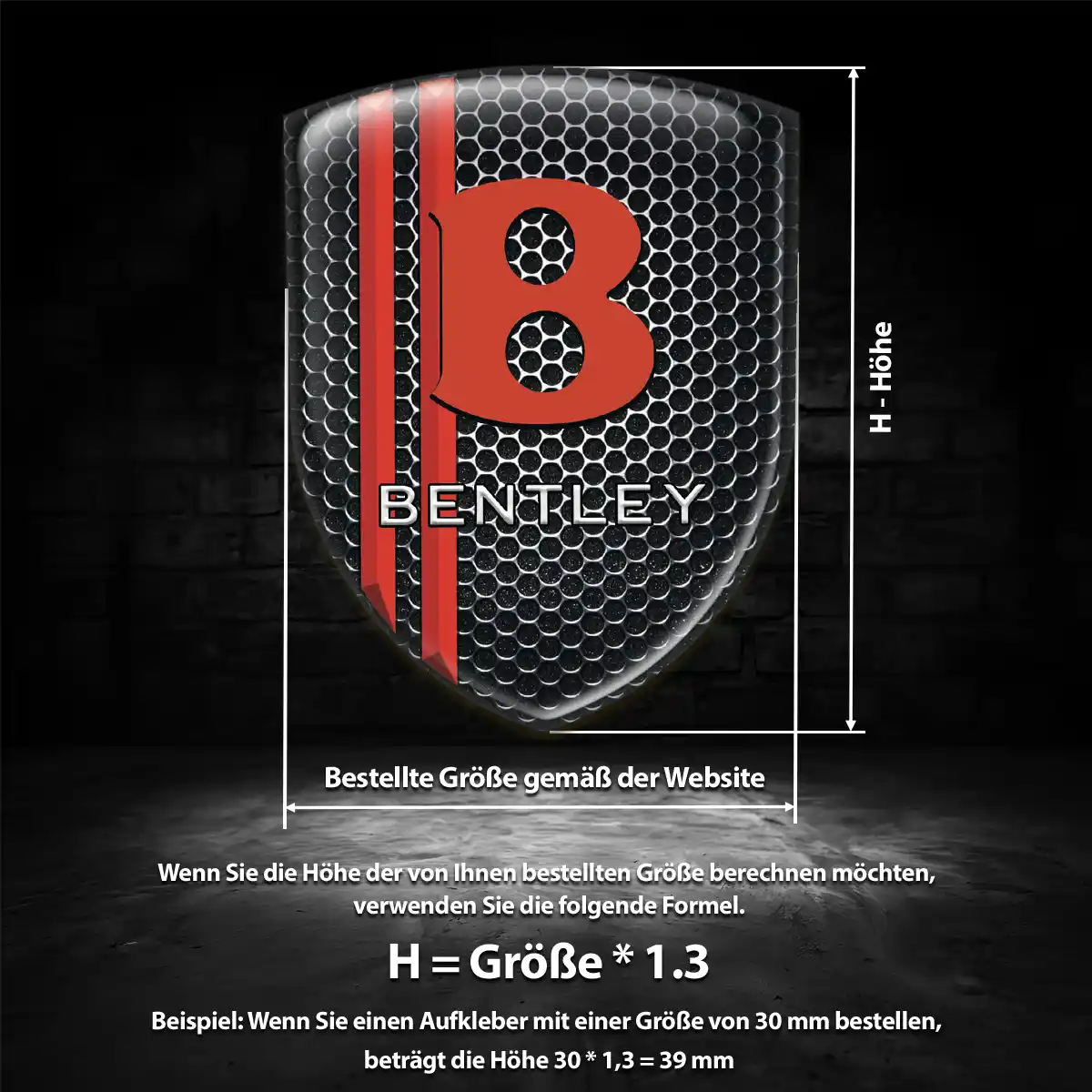 Bentley Aufkleber Wappen Emblem Edles Design