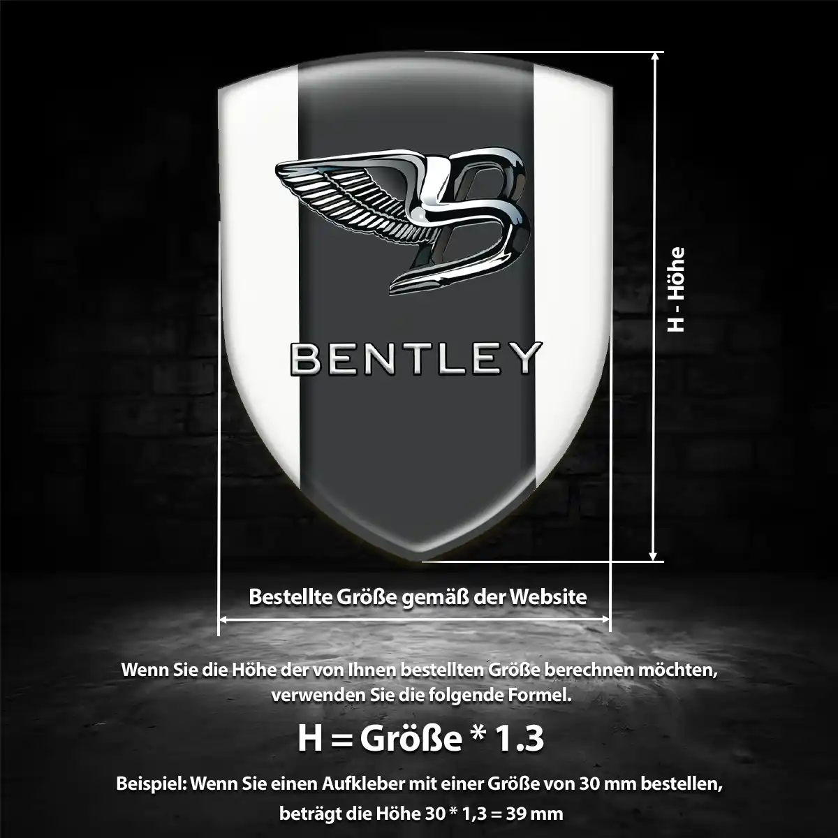 Bentley Aufkleber Wappen Emblem Elegantes Design