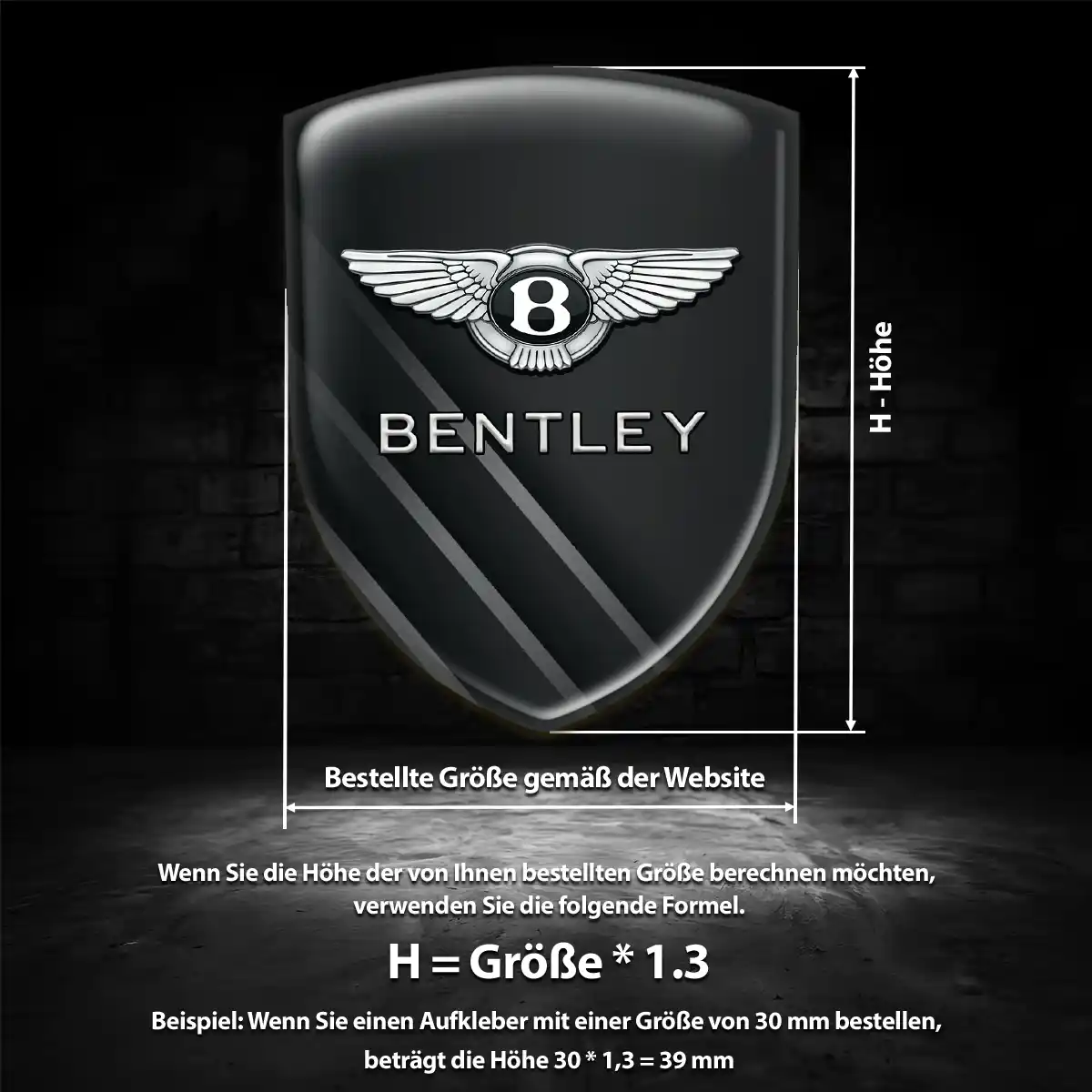 Bentley Aufkleber Wappen Emblem Erstklassige Qualität