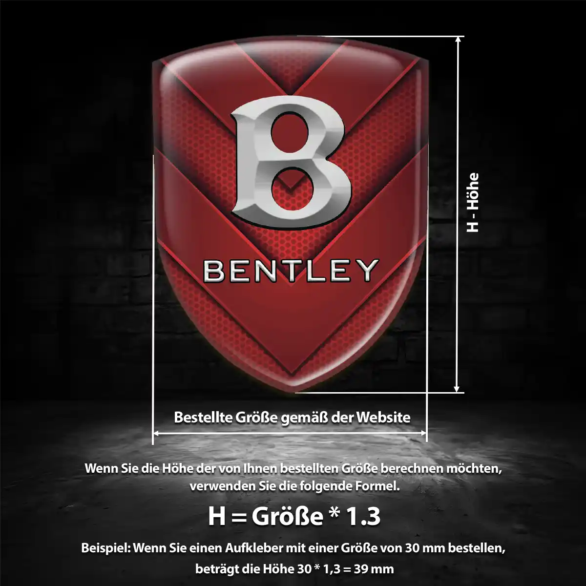 Bentley Aufkleber Wappen Emblem Exterieurdesign