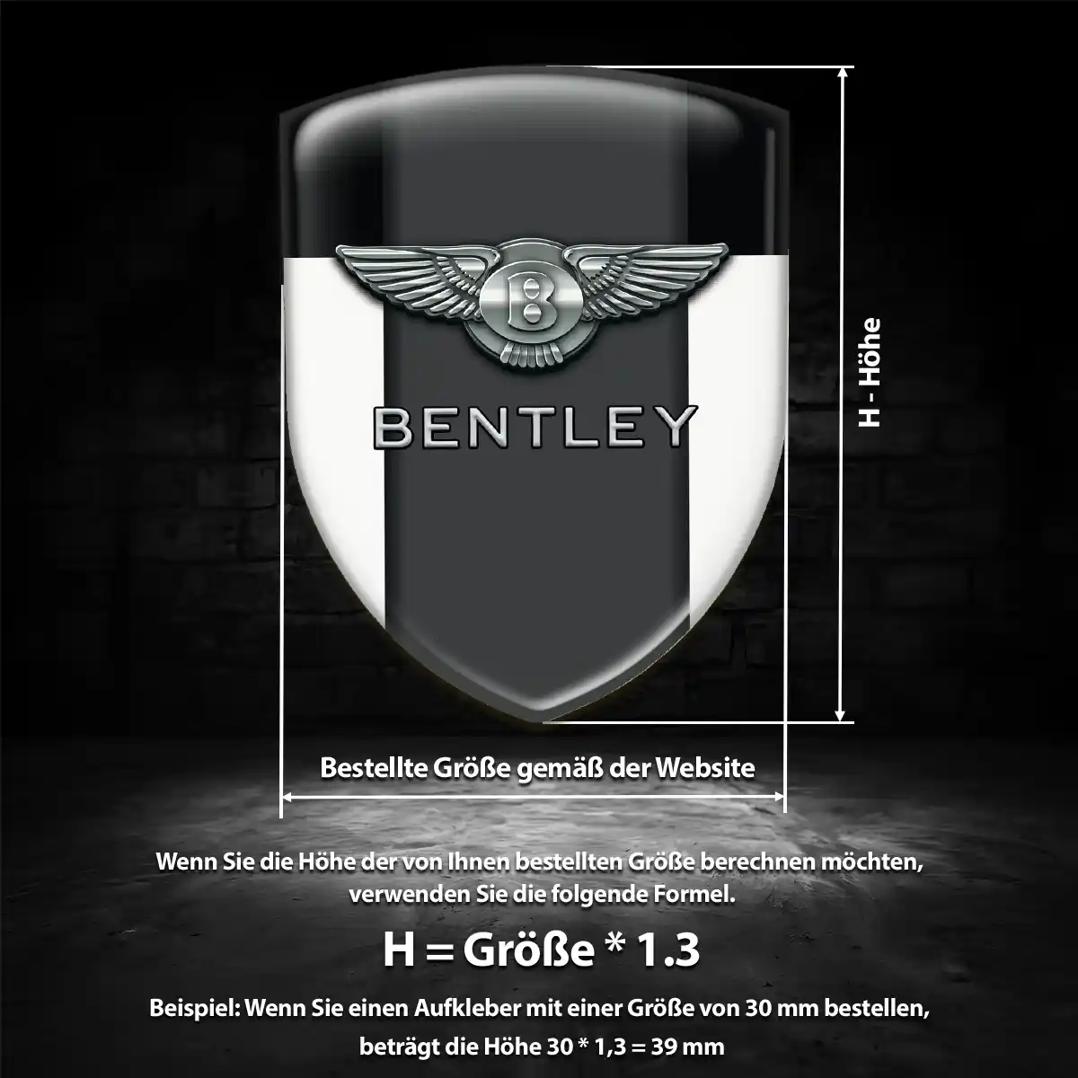 Bentley Aufkleber Wappen Emblem Interieurdesign