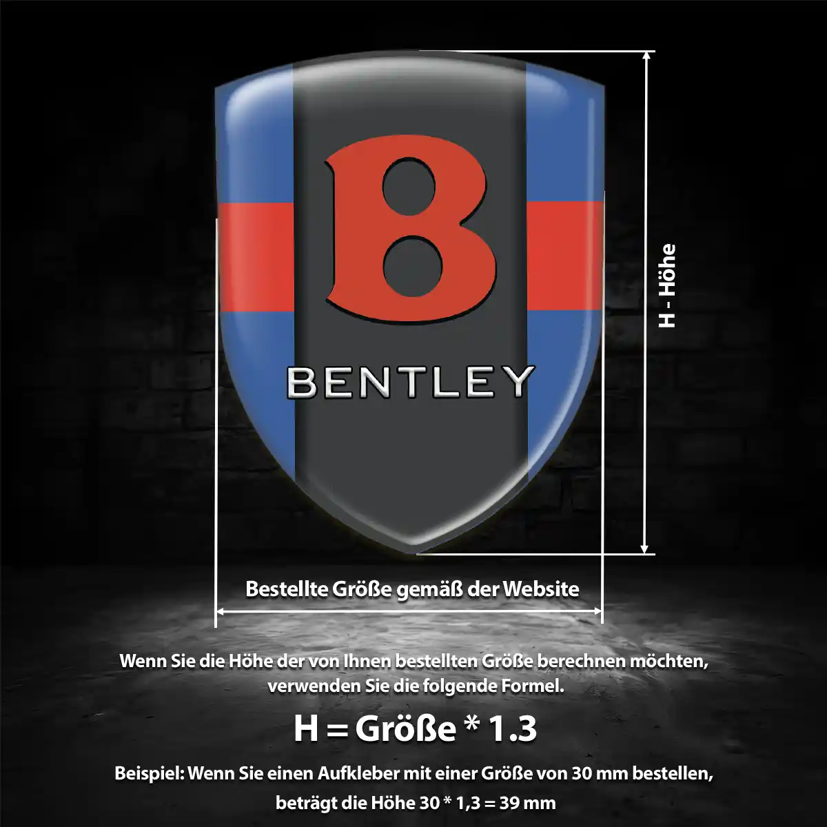 Bentley Aufkleber Wappen Emblem Luxus-Edition