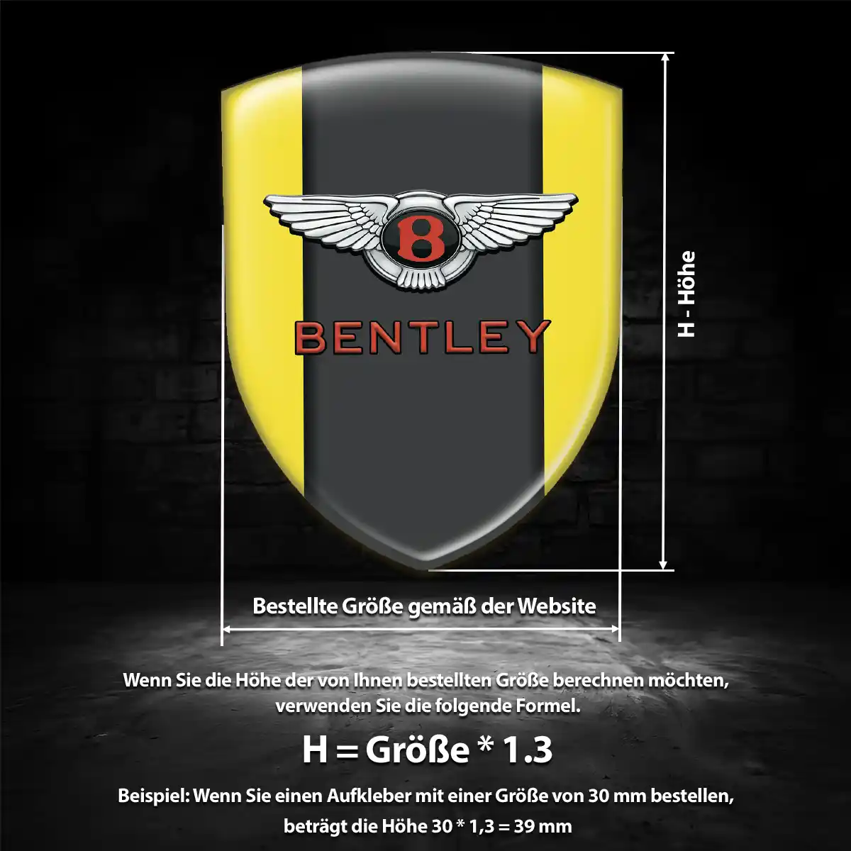 Bentley Aufkleber Wappen Emblem Markenedition