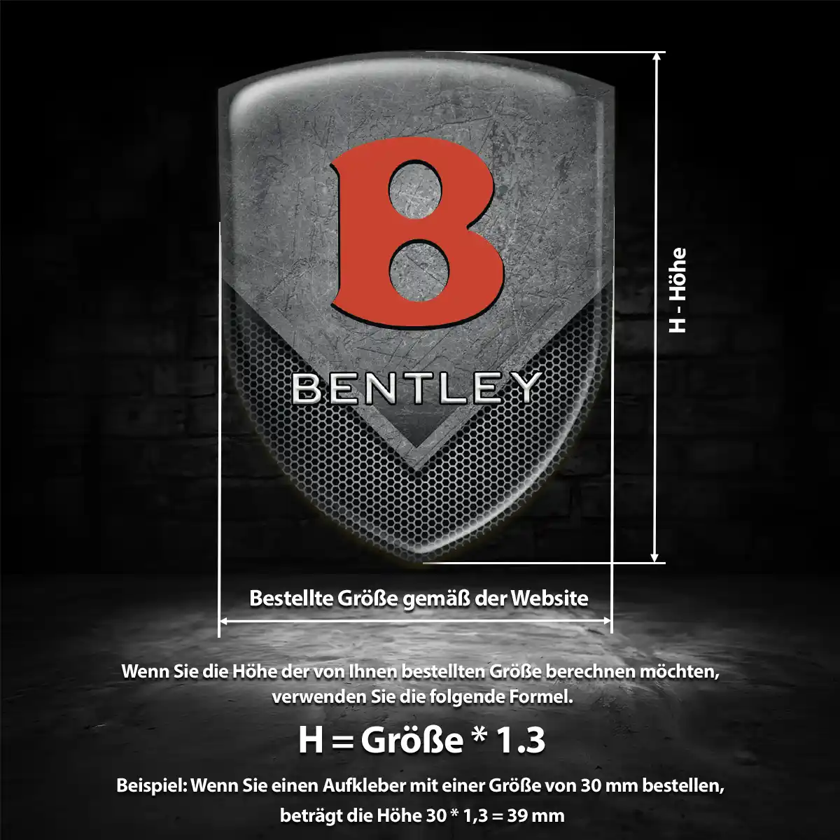 Bentley Aufkleber Wappen Emblem Modernes Design