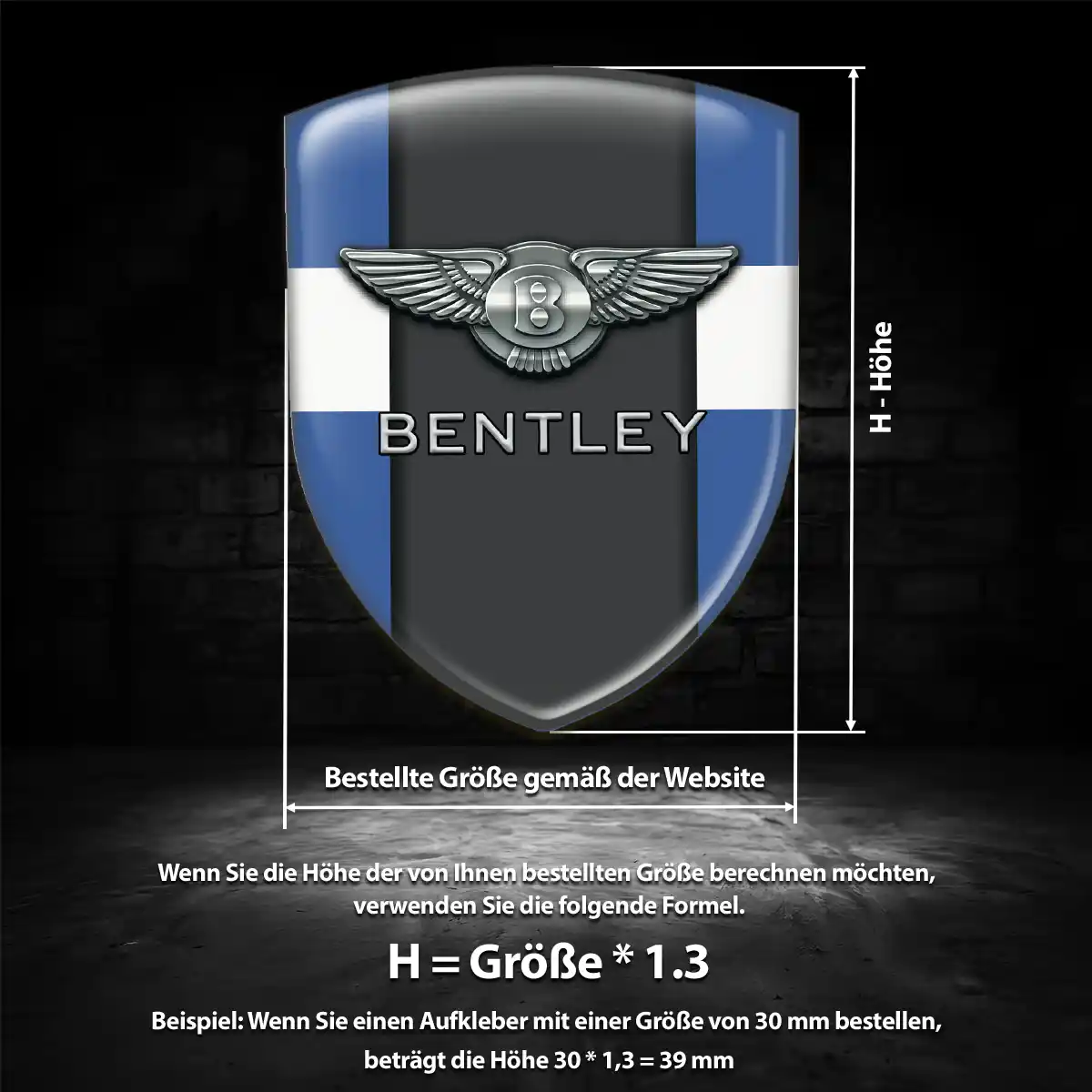 Bentley Aufkleber Wappen Emblem Premium-Edition