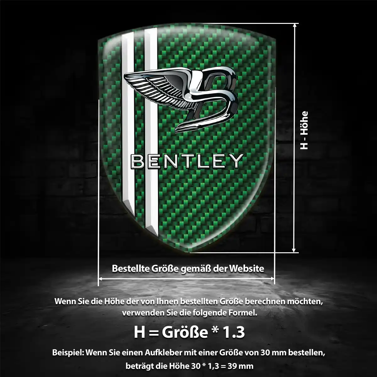 Bentley Aufkleber Wappen Emblem Spitzenqualität