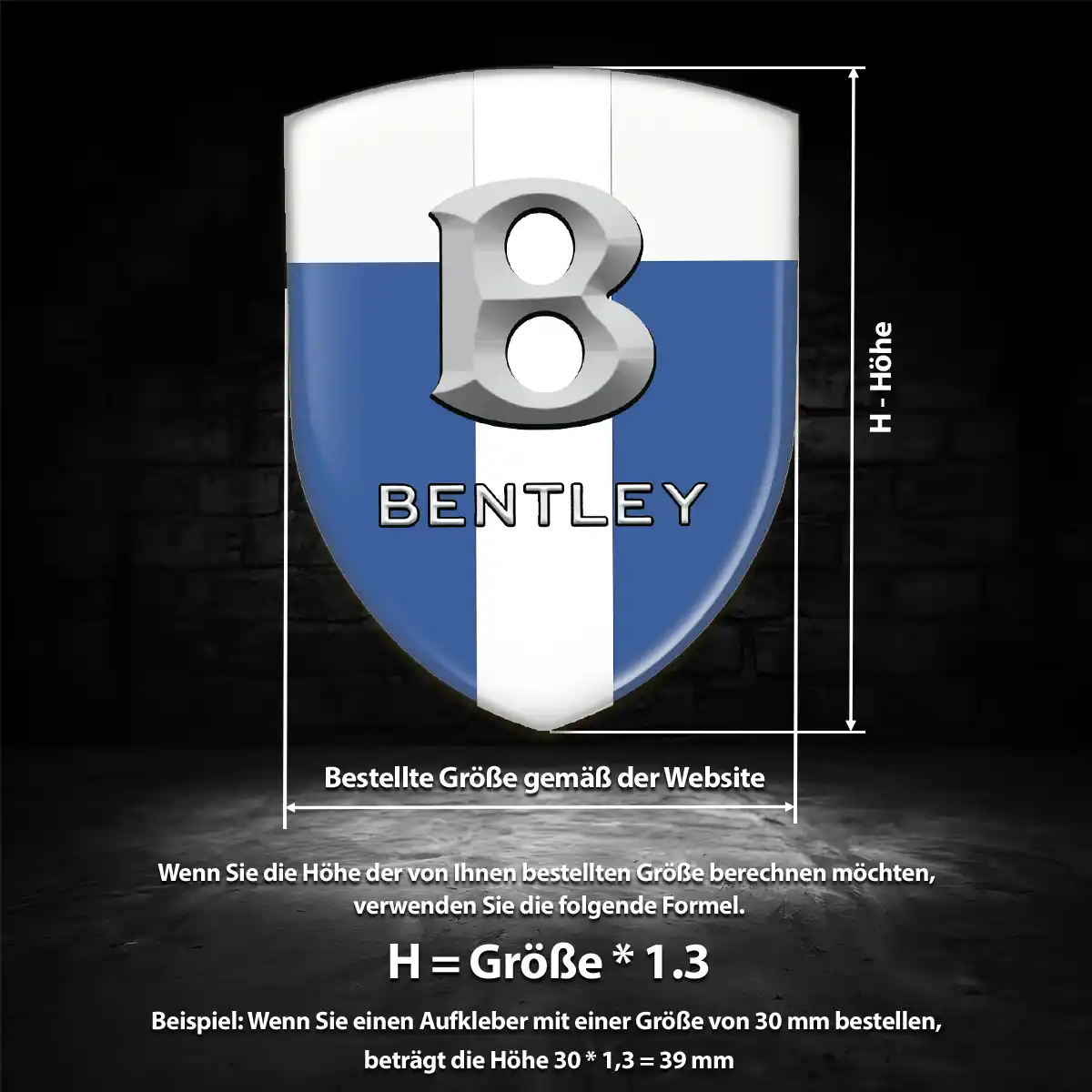 Bentley Aufkleber Wappen Emblem Stilvolles Design